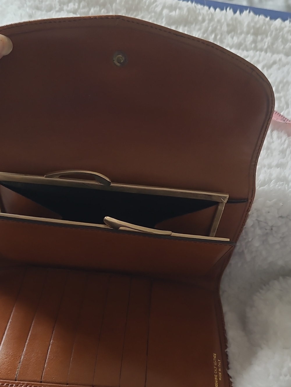 Leather Wallet Clutch in Brown